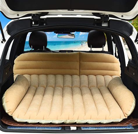 Goplus Car Bed Air Mattress Back Seat With Pillow Flocking Surface