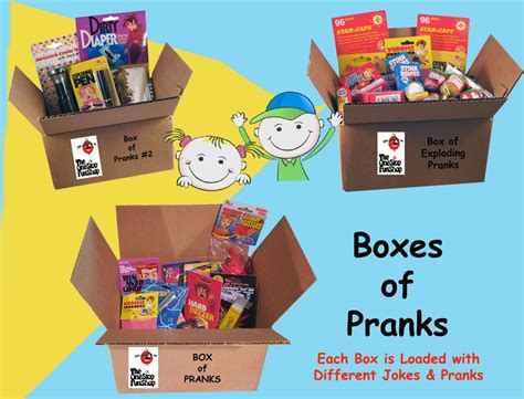 Boxes Of Pranks Each Box Is Loaded With Different Jokes And Pranks To