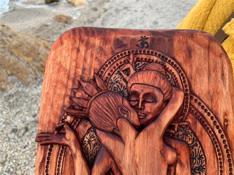 Tantra Wooden Hand Carved Picture God Shiva Shakti Hand Etsy