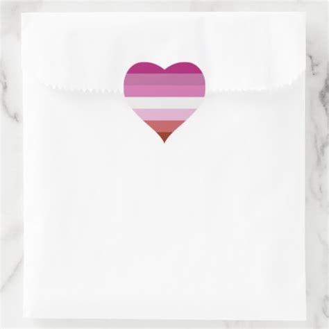 lesbian pride flag heart sticker zazzle
