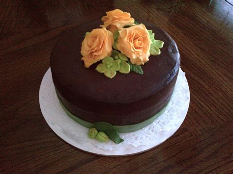 Chocolate Birthday Cake With Chocolate Ganache Decorations