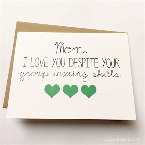 Funny Mom Card Mothers Day Card Mom Birthday Card