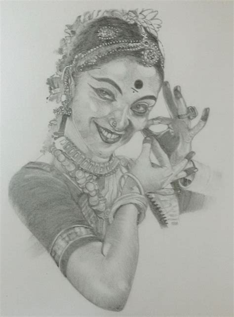 Pencil Sketch Of An Indian Girl Traditional Dancing Women Pencil Drawings Of Girls Pencil