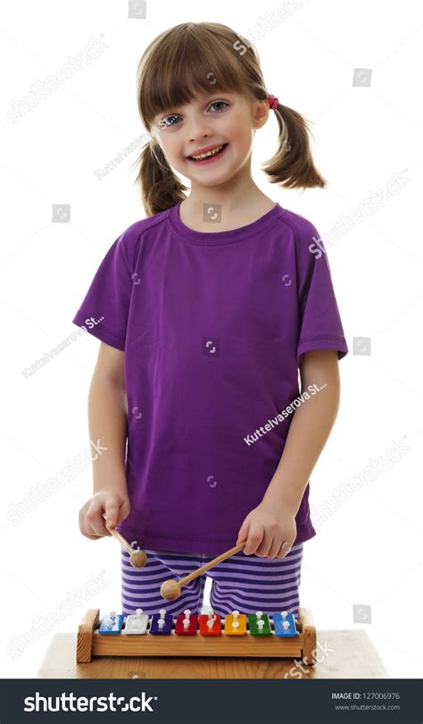 Little Girl Playing Xylophone Stock Photo 127006976 Shutterstock