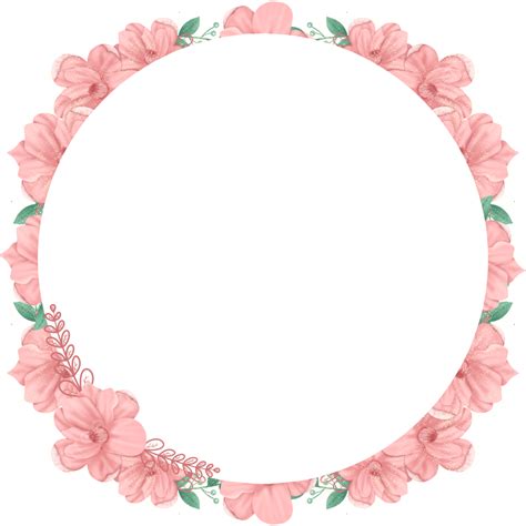 Pink Wedding Invitation Png Transparent Pink Flower Circle Border Page