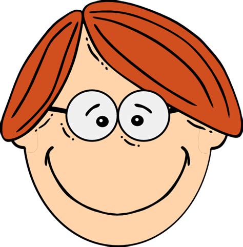 Smiling Red Head Boy With Glasses Clip Art At Vector Clip