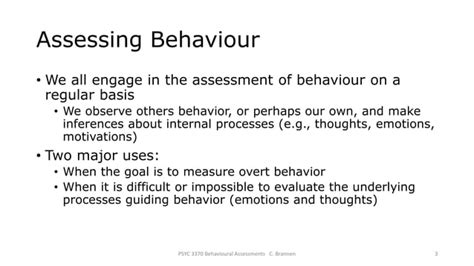 Behavioural Assessment
