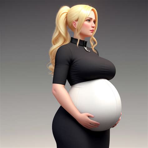Image Conversion Pregnant Big Belly Blonde Huge Belly Very