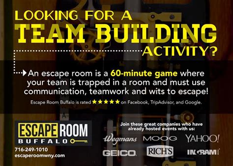90% of recently surveyed leaders said that their team's communication skills improved following their team building experience at the escape game. About The Escape Room of Buffalo | Escape Room Buffalo
