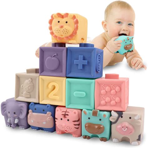 Buy Zaxideel Baby Blocks 12 Pack Soft Building Block Bath Toys