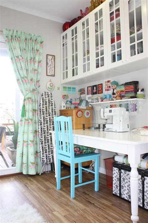 Check out melanie's updated craft room organization and sewing room tour video for 2020. Small Space Sewing Room Images | Sewing Room-great use of ...