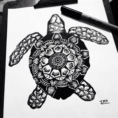 Tartaruga Zentangle Zentangle Turtle Draw Ink Tattoo Mandala