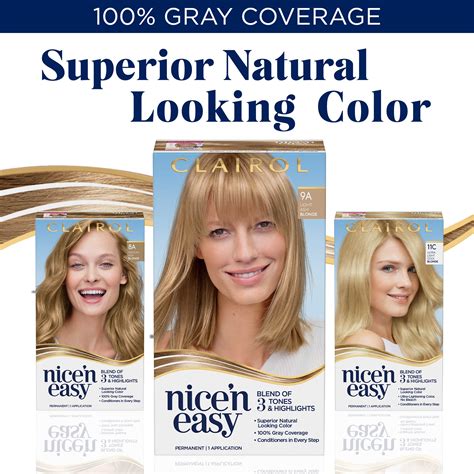 Clairol Nicen Easy Permanent Hair Dye 9a Light Ash Blonde Hair Color 3 Count Buy Online In