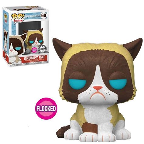 Funko Pop Icons Grumpy Cat Flocked Figure Exclusive Vaulted