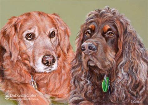 Bonnie Golden Retriever And Maggie Gordon Setter Dog Painting