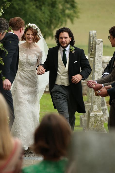 kit harington and rose leslie s wedding pics of their special day hollywood life