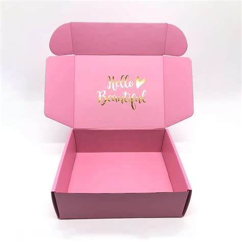 Custom Pink Packaging Paper Boxes Jewelry Corrugated Shipping T Box