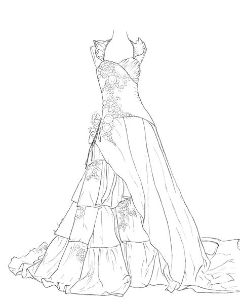 Dress Coloring Pages For Girls At Free Printable