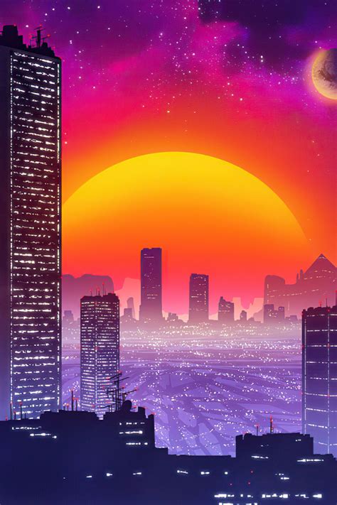 640x960 City Retrowave Sunset 5k Iphone 4 Iphone 4s Hd 4k Wallpapers