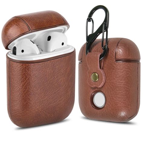 Leather Airpods Case Cover With Keychain Clip Corelife Protective Hard