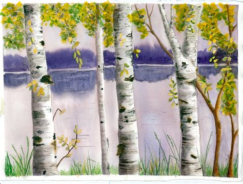 Birch Trees Art Lesson