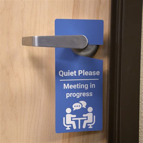 Quiet Please Meeting In Progress Door Hanger