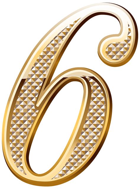 Gold Deco Number Six Png Clipart Image Clip Art Numbers Gold