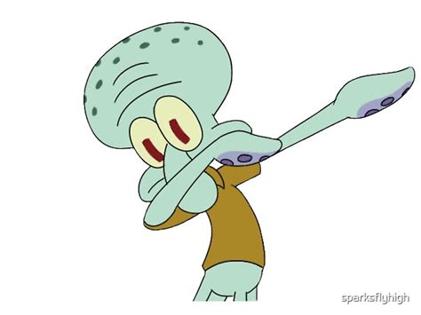 Squidward Dab Art Prints By Sparksflyhigh Redbubble