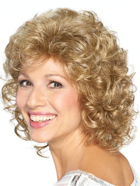 Classic Curly Cut Medium Synthetic Blonde Hair Bob Wig Long Wigs
