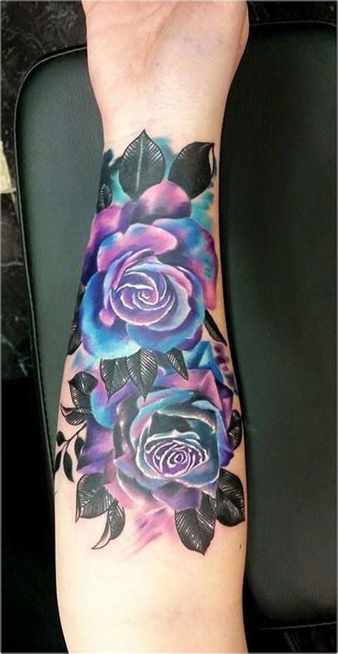 Watercolor Rose Forearm Tattoo Ideas For Women Realistic Vintage