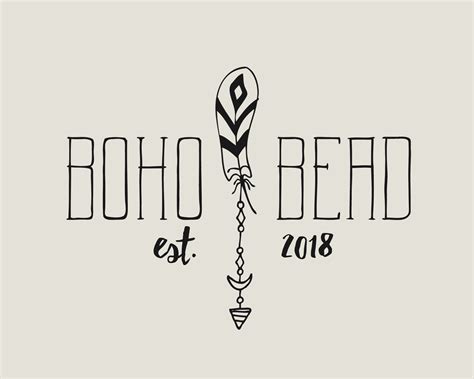 Boho Feather Logo Boho Photographer Logo Premade Business Logo
