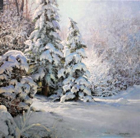 Fine Art Landscape Oil Paintings By Michael Godfrey Winter Landscape