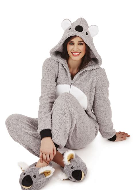 Loungeable Ladies Adult Animal Onesie Jumpsuit Koala Bear Teddy Pyjama