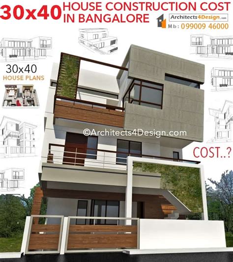 Our table details the approximate construction costs per square metre to build a property. 30x40 CONSTRUCTION COST in Bangalore | 30x40 House ...