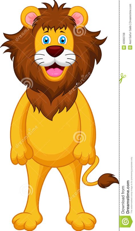 Funny Lion Cartoon Stock Vector Image 40960708