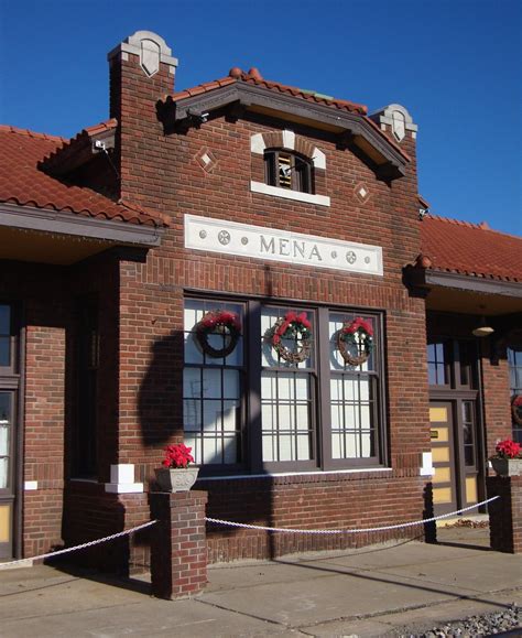 Old Railroad Depot Detail Mena Arkansas Mena Is The
