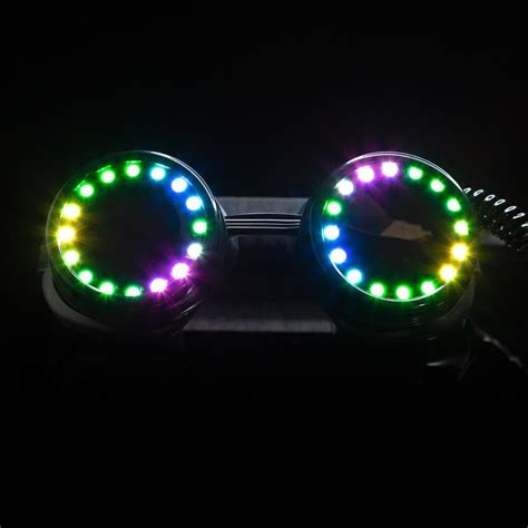 Super Saturday Glofx Led Pixel Pro Goggles 350 Epic Modes Programmable Rechargeable Light Up Edm