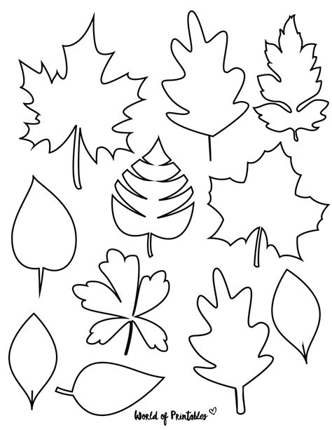 37 Printable Leaf Templates Outlines And Shapes Free World Of