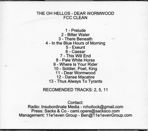 The Oh Hellos Dear Wormwood 2015 Cd Discogs