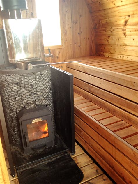 Barrel Sauna Terrace Two Rooms Wood Fired Heater For 4 6 People