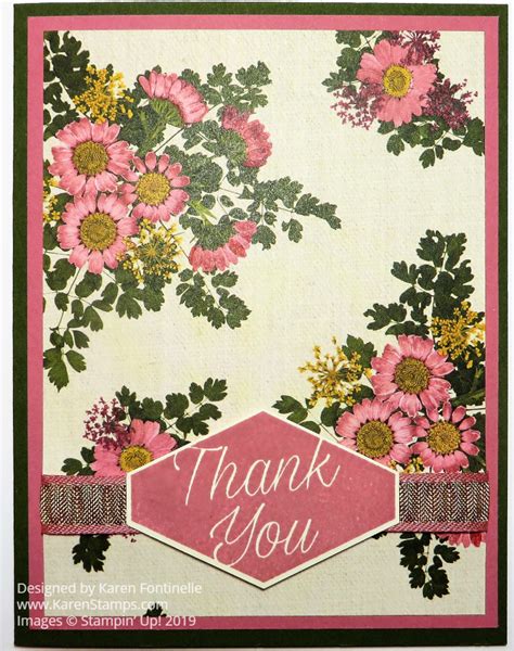 Pressed Petals Floral Thank You Card Stamping With Karen