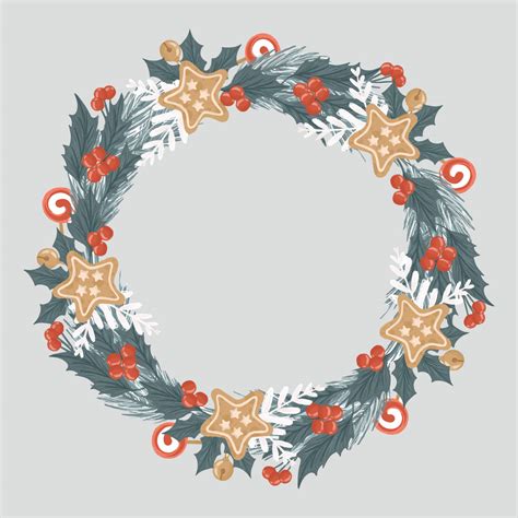 Vector Christmas Wreath 262036 Vector Art At Vecteezy