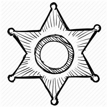 Badge Sheriff Drawing Star Police Icon Clipart
