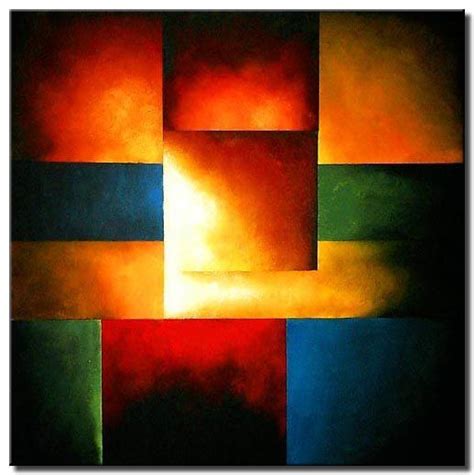 Geometrical Light Square Squares Abstract Art Painting Techniques