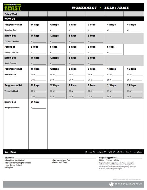 Just completed the 12 week transformation work out. body beast worksheet - Google Search | Body beast, Body ...