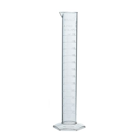 250ml Class A Plastic Graduated Cylinder With Molded Graduations Lab