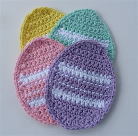 Whiskers And Wool Easter Egg Coaster Free Pattern Easter Crochet