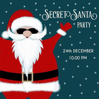 Santa Secret Party Invitation Vector Illustrations Clip