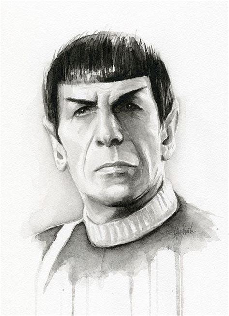 Star Trek Spock Portrait Print By Olga Shvartsur Star Trek Art Star
