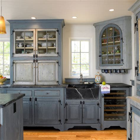 From traditional, french, country, old world, coastal, or farmhouse style kitchens, a blue and white color theme looks beautiful. Swedish Inspired - Farmhouse - Kitchen - Philadelphia - by ...